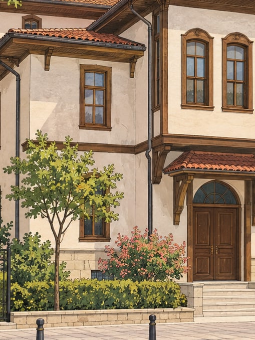 Zeichnung: Dorfmoschee von Kemaliye, Bursa