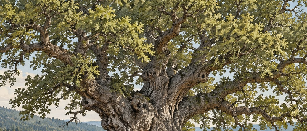 Kepez Saçlı Oak Natural Monument çizimi, Eskişehir