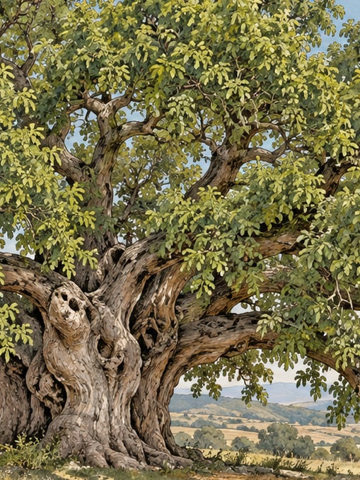 Zeichnung: Naturdenkmal Keramet-Maulbeerbaum, Eskişehir