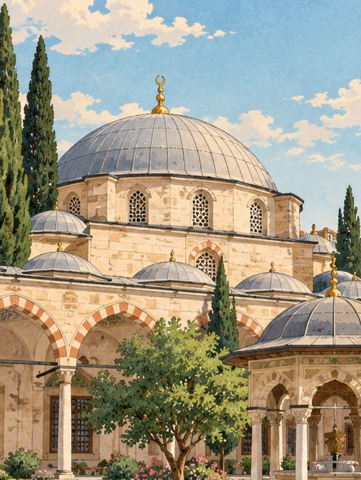 Zeichnung: Kestanepazarı-Moschee, İzmir