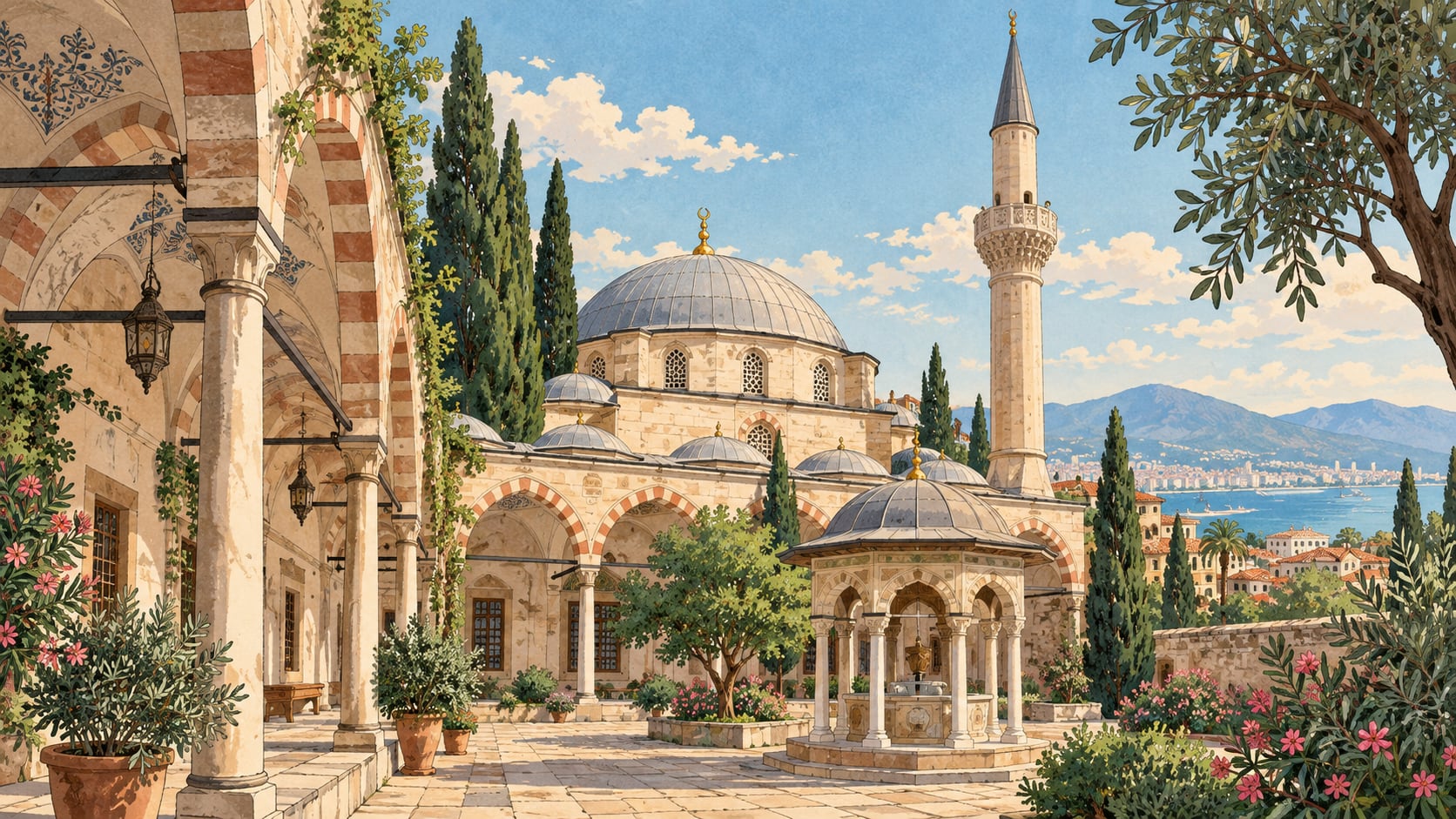 Kestanepazarı Mosque çizimi, İzmir
