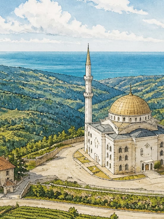 Zeichnung: Erholungsgebiet und Stadtwald Kıbledağı, Rize