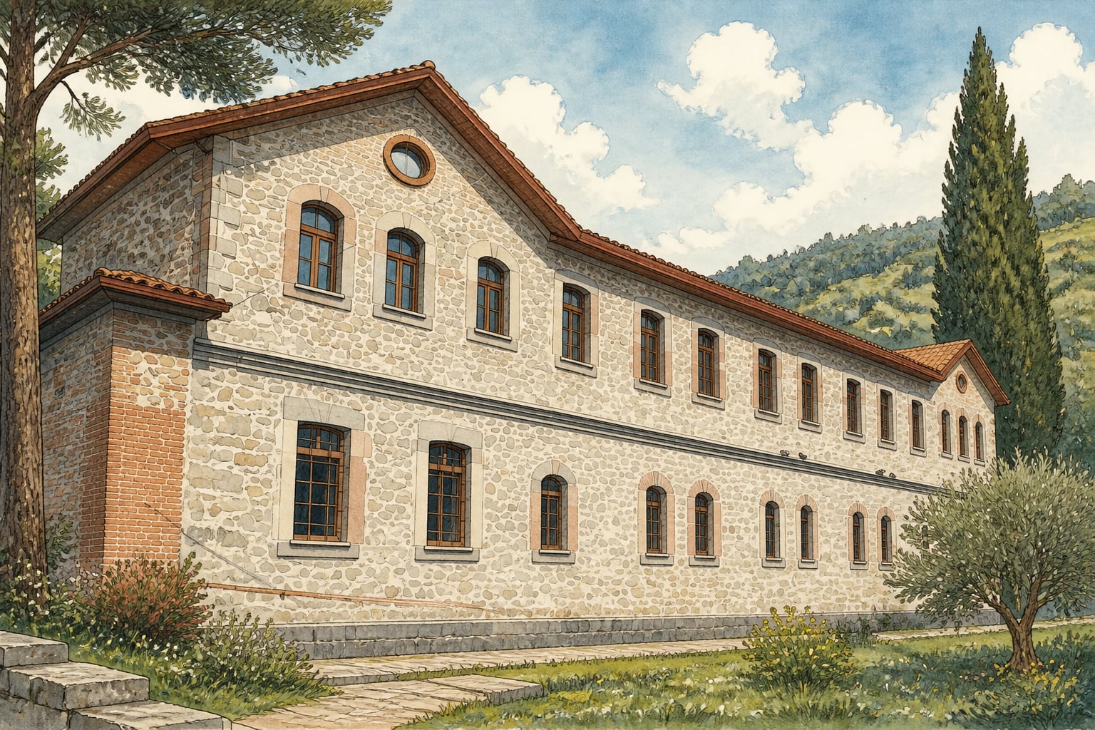 Church Merchant Caravanserai çizimi, Bolu
