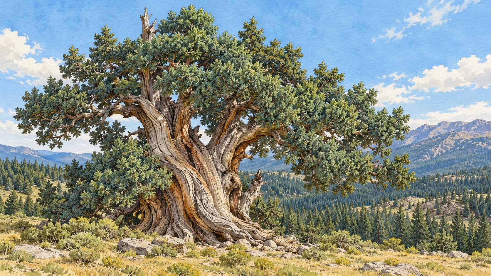 Kirani Evliya Juniper Natural Monument çizimi, Gümüşhane