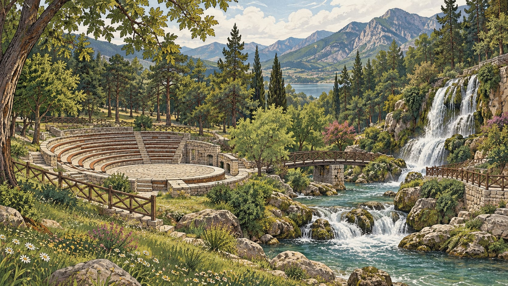 Kirazlıdere and Gökçay Recreation Area çizimi, Isparta