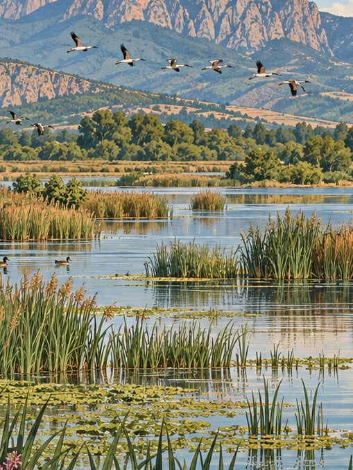 Zeichnung: Vogelschutzgebiet Kırmıtlı, Osmaniye