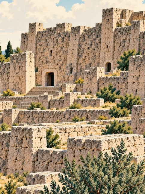 Zeichnung: Burg Kırnav, Ardahan
