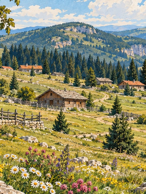 Zeichnung: Hochebene Kirpiyan, Sakarya