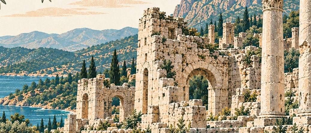 Kitanaura Ancient City çizimi, Antalya