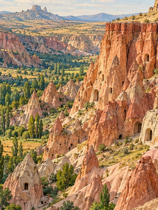 Zeichnung: Kızılçukur-Tal, Nevşehir