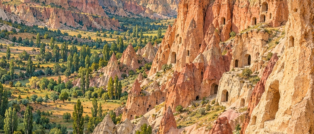 Kızılçukur Valley çizimi, Nevşehir