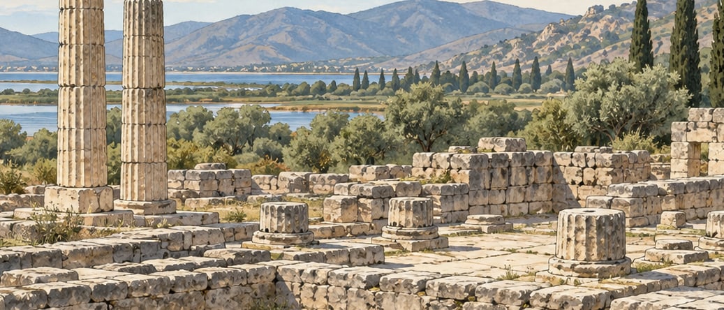 Klaros Archaeological Site çizimi, İzmir