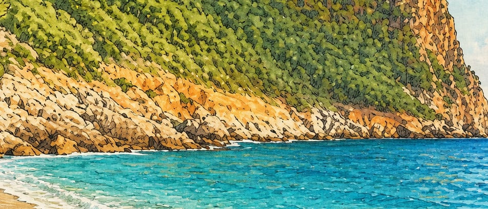 Kleopatra Beach çizimi, Antalya
