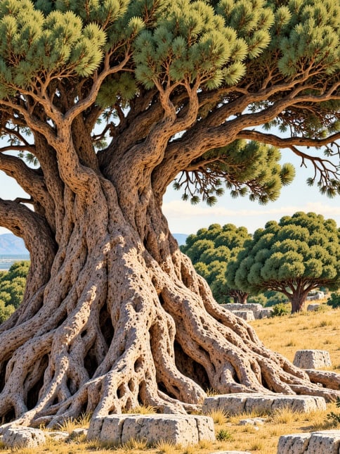 Zeichnung: Naturdenkmal Koç-Zeder, Antalya