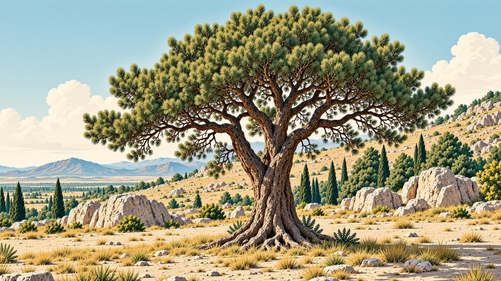 Koca Cedar Tree Natural Monument çizimi, Antalya