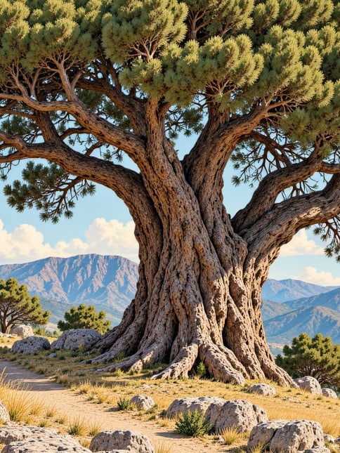 Zeichnung: Naturdenkmal Kocapınar-Taurus-Zeder, Burdur