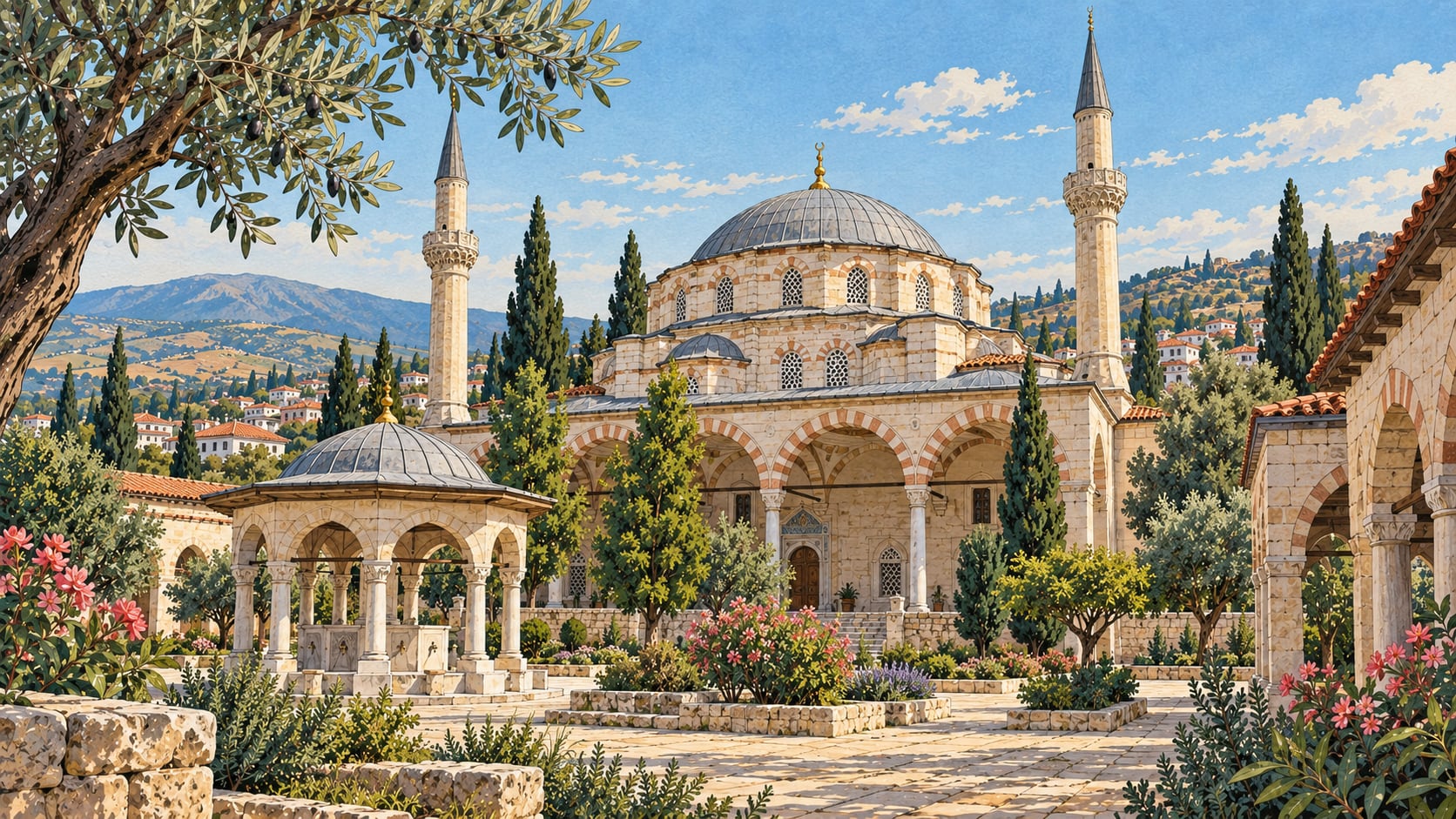 Koçarlı Cihanzade Mustafa Mosque çizimi, Aydın