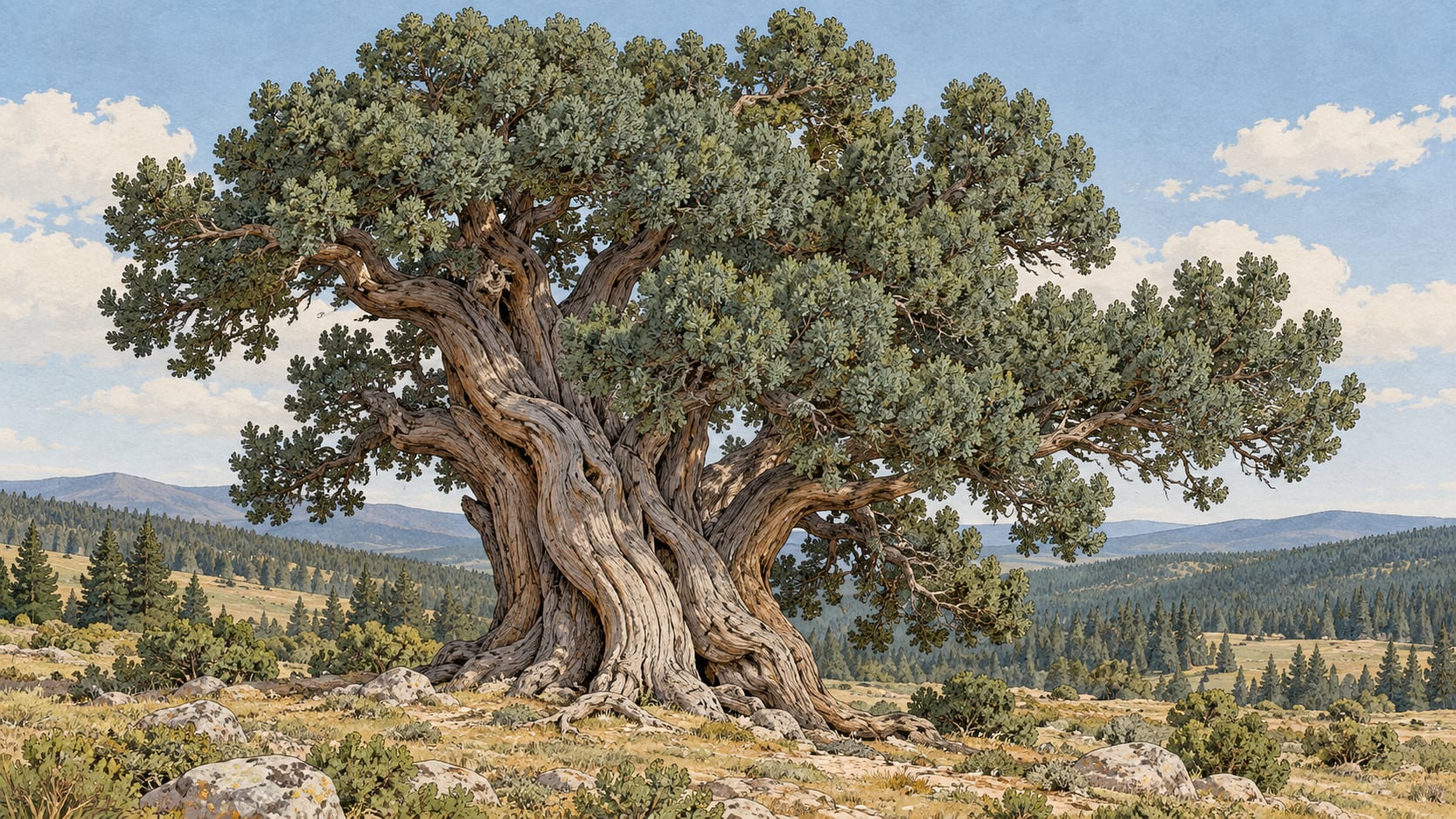 Fragrant Juniper I Natural Monument çizimi, Eskişehir