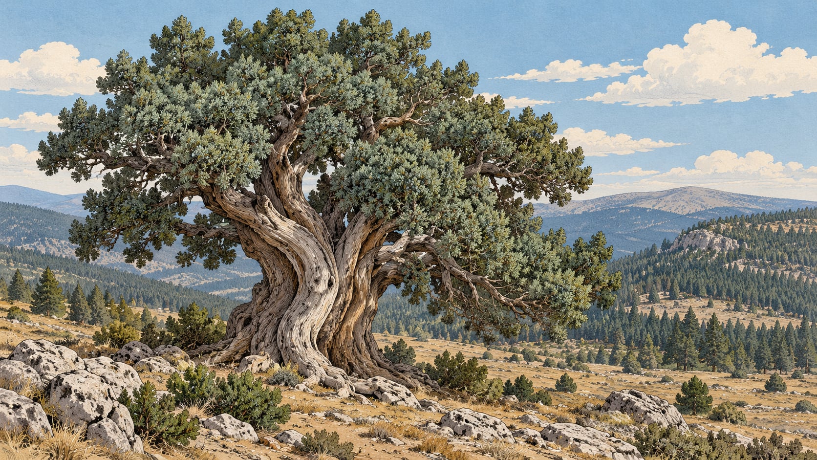 Fragrant Juniper II Natural Monument çizimi, Eskişehir