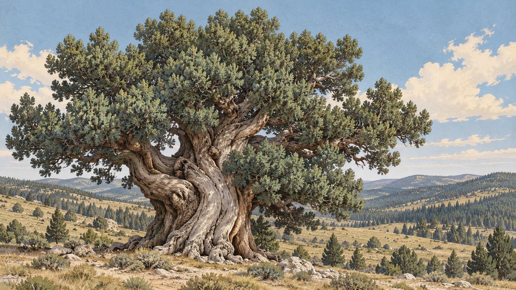 Fragrant Juniper III Natural Monument çizimi, Eskişehir