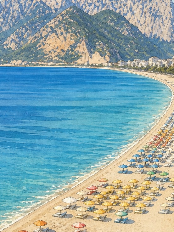 Zeichnung: Konyaaltı Plajı, Antalya