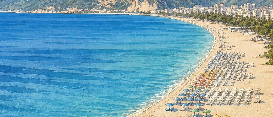 Konyaaltı Beach çizimi, Antalya