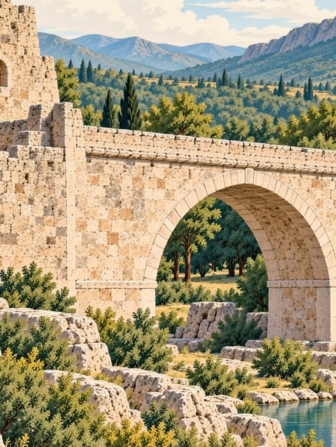 Zeichnung: Korgan-Brücke, Bayburt