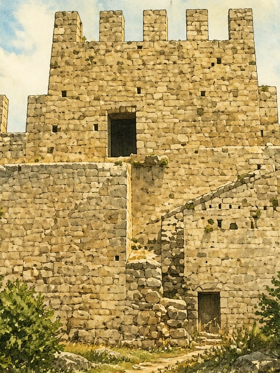 Zeichnung: Burg Körteke, Aydın