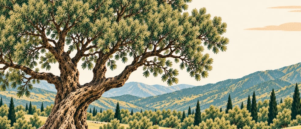 Koruluk Kermes Oak I Natural Monument çizimi, Afyonkarahisar