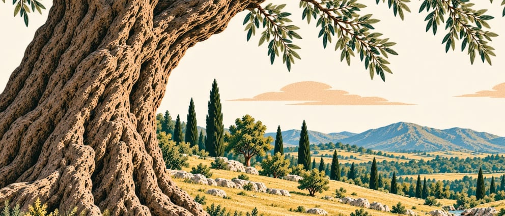 Koruluk Kermes Oak II Natural Monument çizimi, Afyonkarahisar