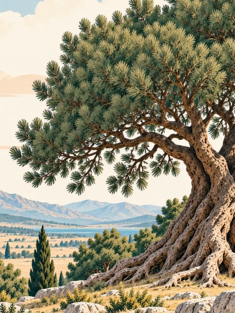 Zeichnung: Naturdenkmal Koruluk-Kermeseiche III, Afyonkarahisar