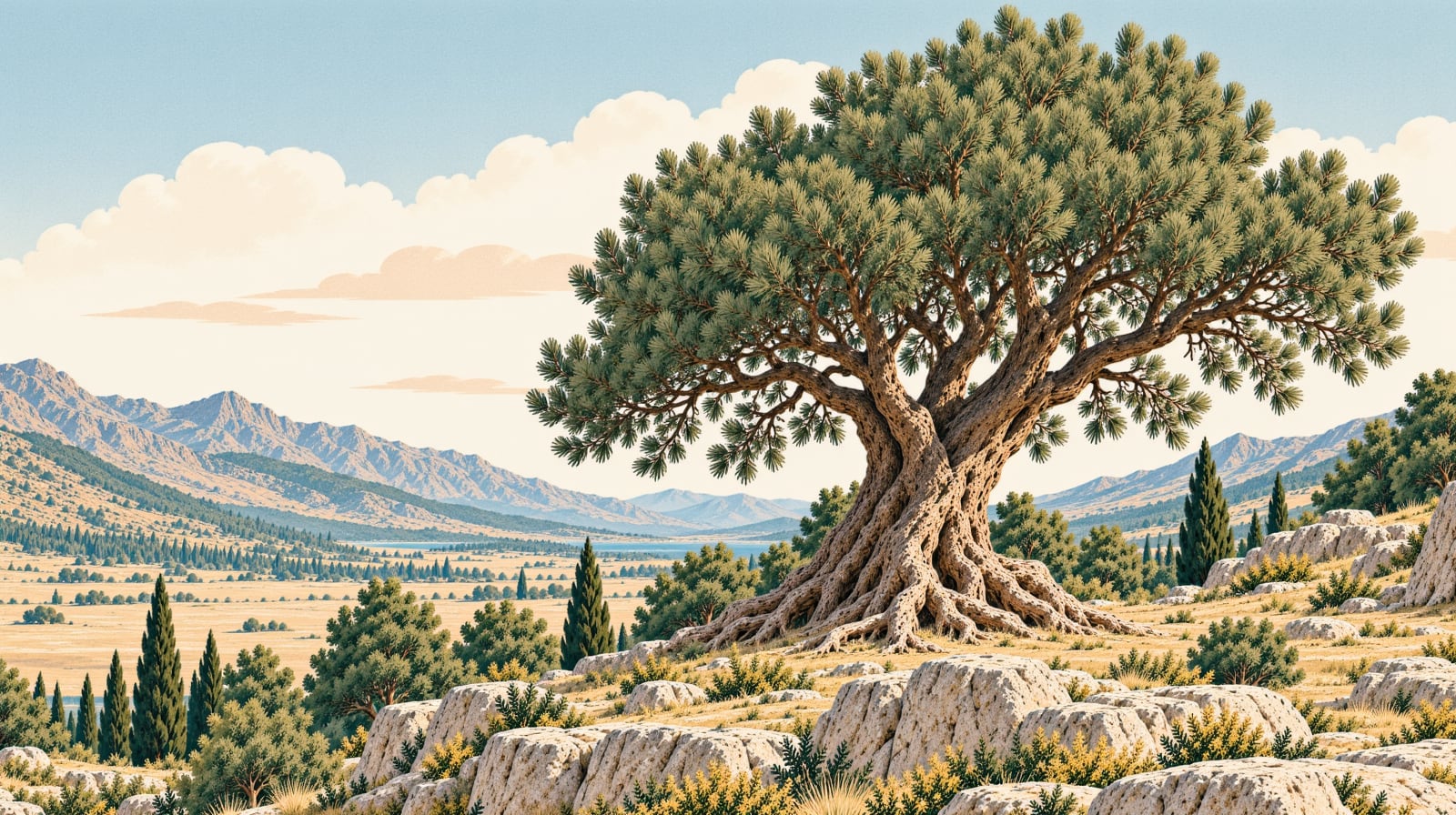 Koruluk Kermes Oak III Natural Monument çizimi, Afyonkarahisar