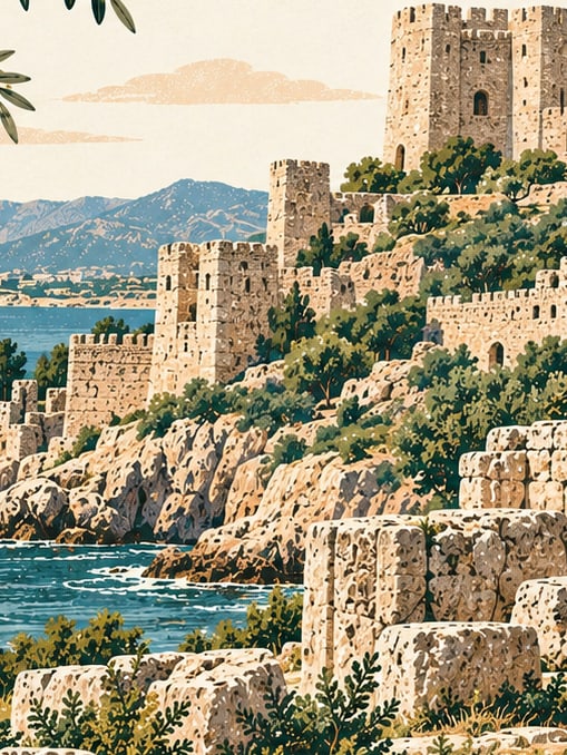 Zeichnung: Antike Stadt Korykos, Mersin