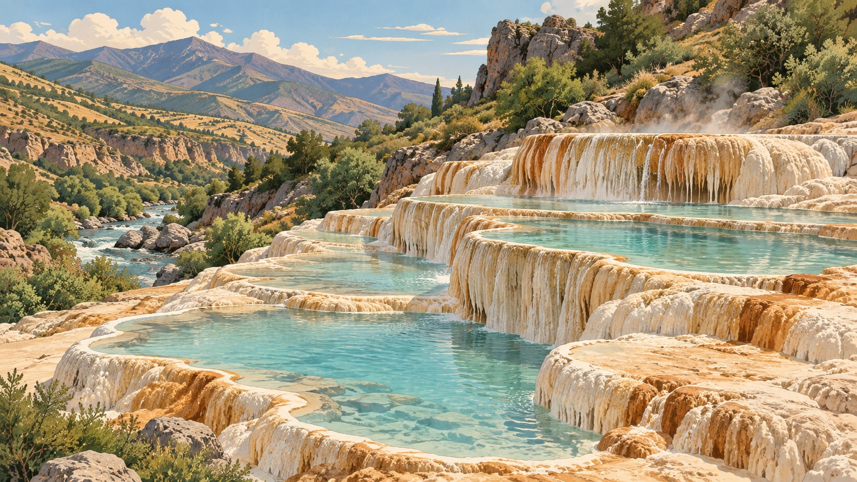 Kös Hot Springs çizimi, Bingöl
