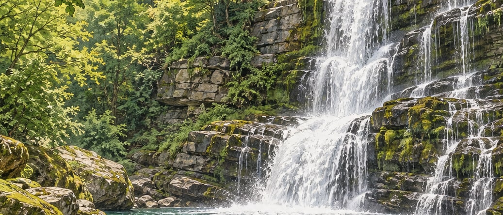 Kösehoroz Waterfall çizimi, Bursa