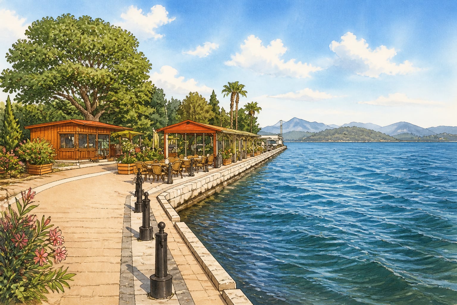 Köyceğiz Lake çizimi, Muğla