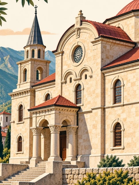 Zeichnung: Kirche von Kozlu, Zonguldak