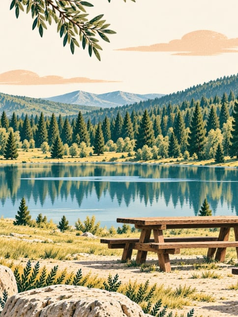 Zeichnung: Picknick- und Erholungsgebiet Küçük Akgöl, Sakarya