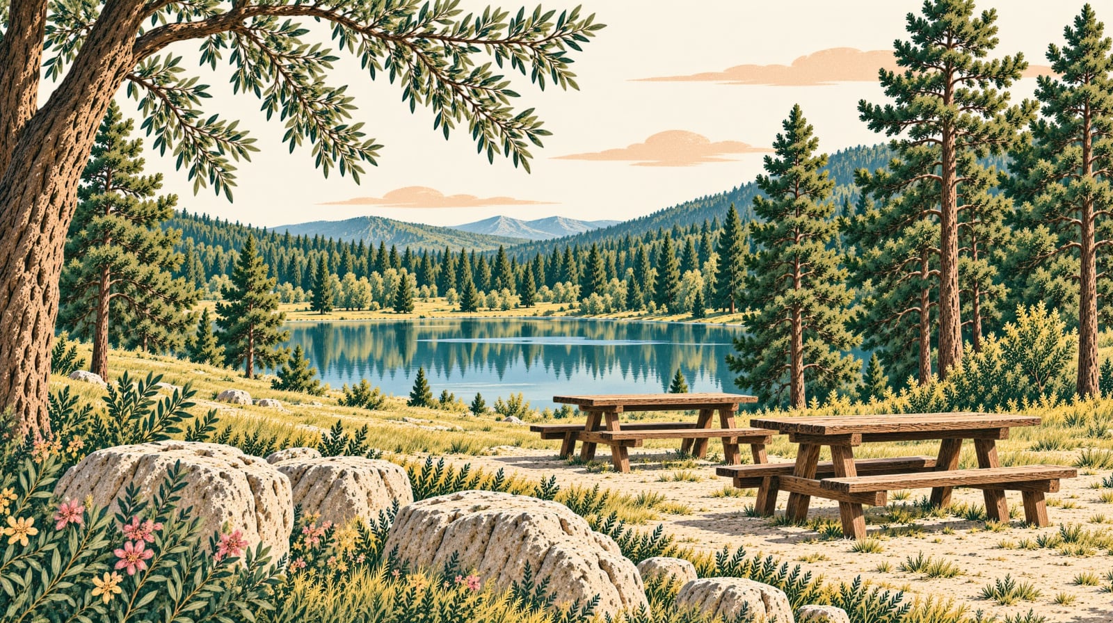 Küçük Akgöl Picnic and Recreation Area çizimi, Sakarya