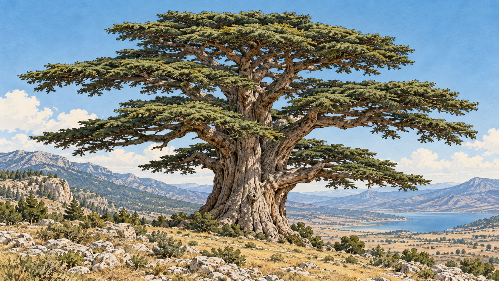Küçükkapı Cedar Tree Natural Monument çizimi, Isparta