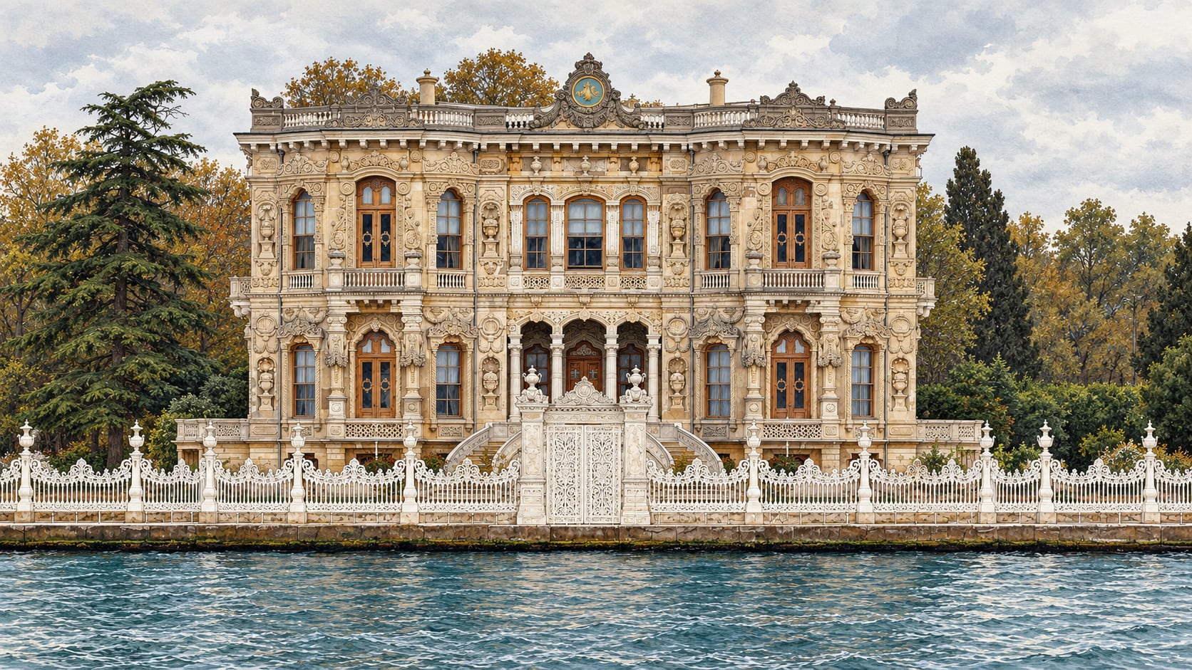 Küçüksu Pavilion çizimi, İstanbul