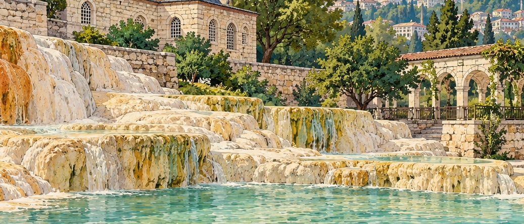 Kükürtlü Hot Springs çizimi, Bursa