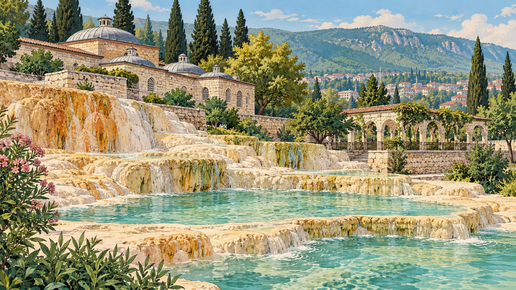 Kükürtlü Hot Springs çizimi, Bursa