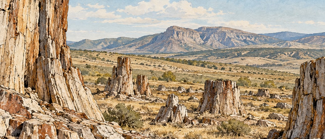 Kula Fairy Chimneys Natural Monument çizimi, Manisa