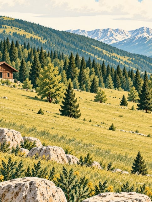 Zeichnung: Hochweide Kulindağı, Trabzon