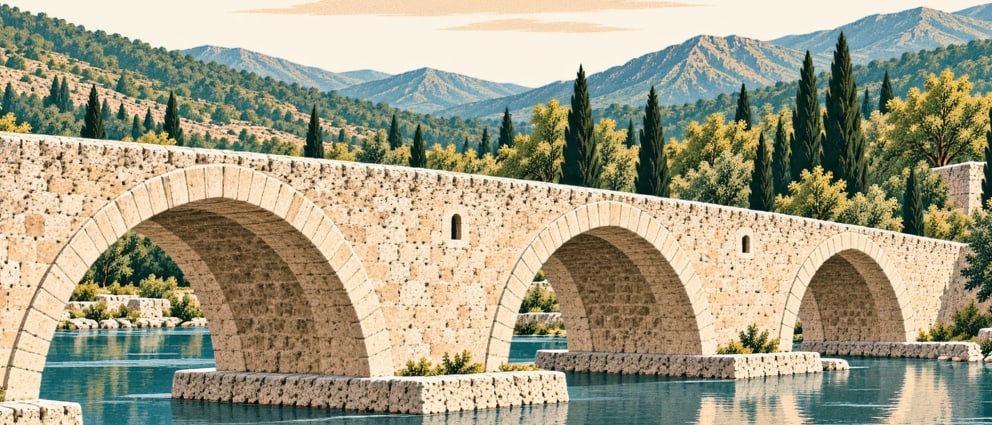 Kumbağ Bridge çizimi, Tekirdağ
