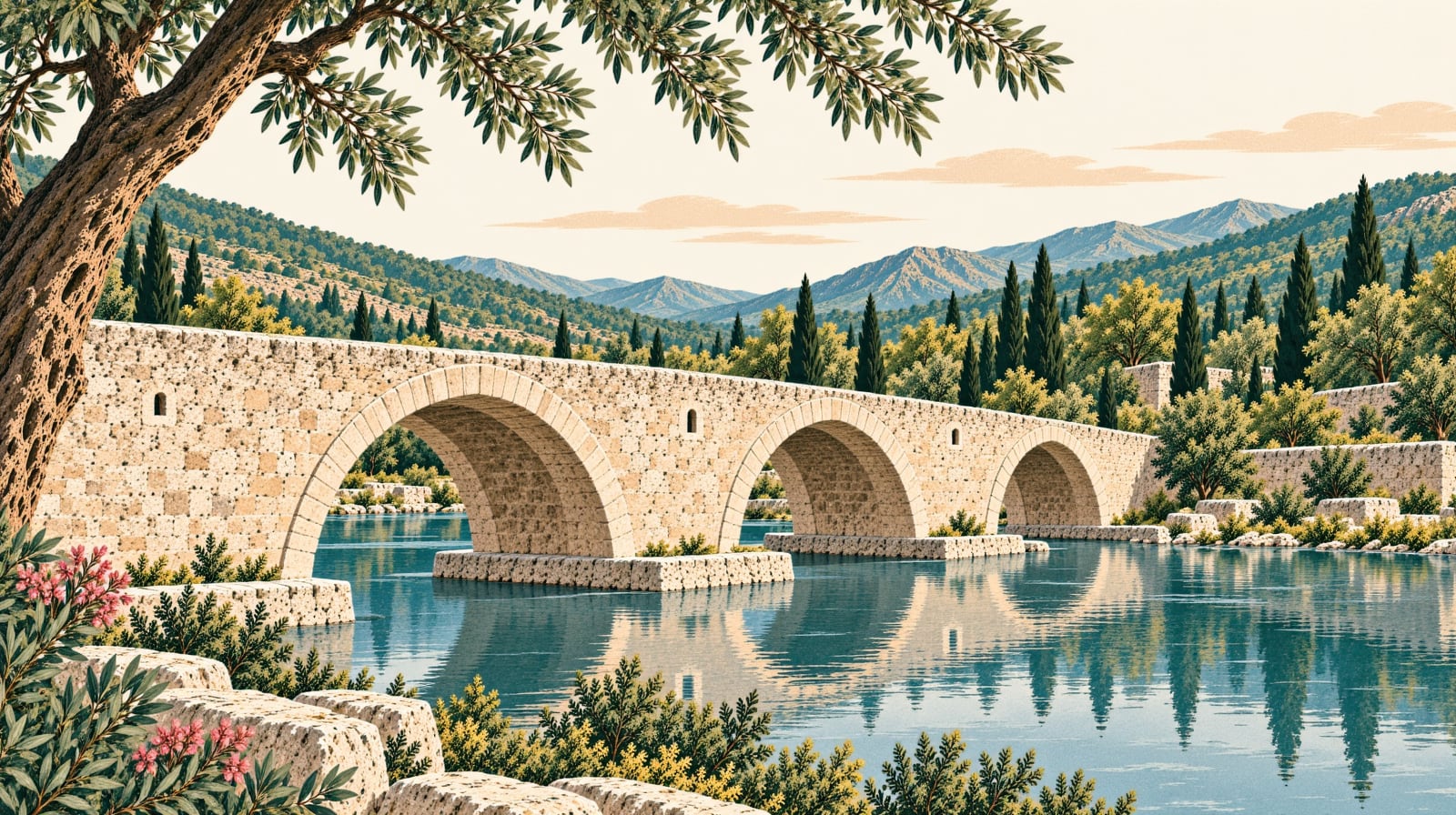 Kumbağ Bridge çizimi, Tekirdağ