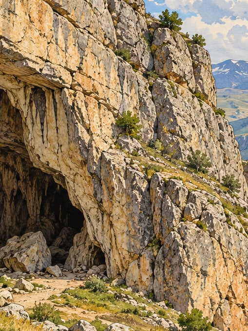 Zeichnung: Kunav-Höhle, Muş