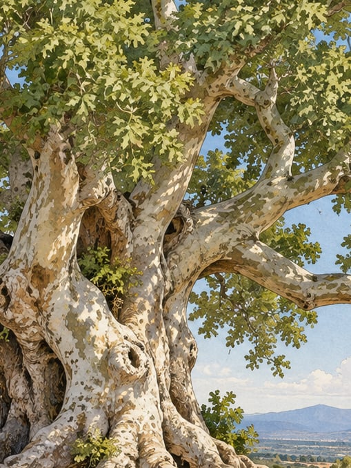 Zeichnung: Naturdenkmal Kunduracı-Platanen, İzmir