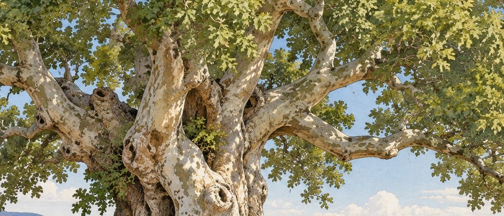 Kunduracı Plane Tree Natural Monument çizimi, İzmir